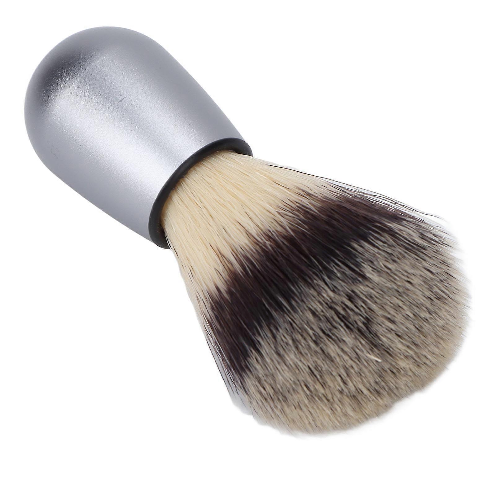 Professional Hair Shaving Brush Synthetic Shave Lather Brush Mustache Cleaning Tool with Metal Handle for Men