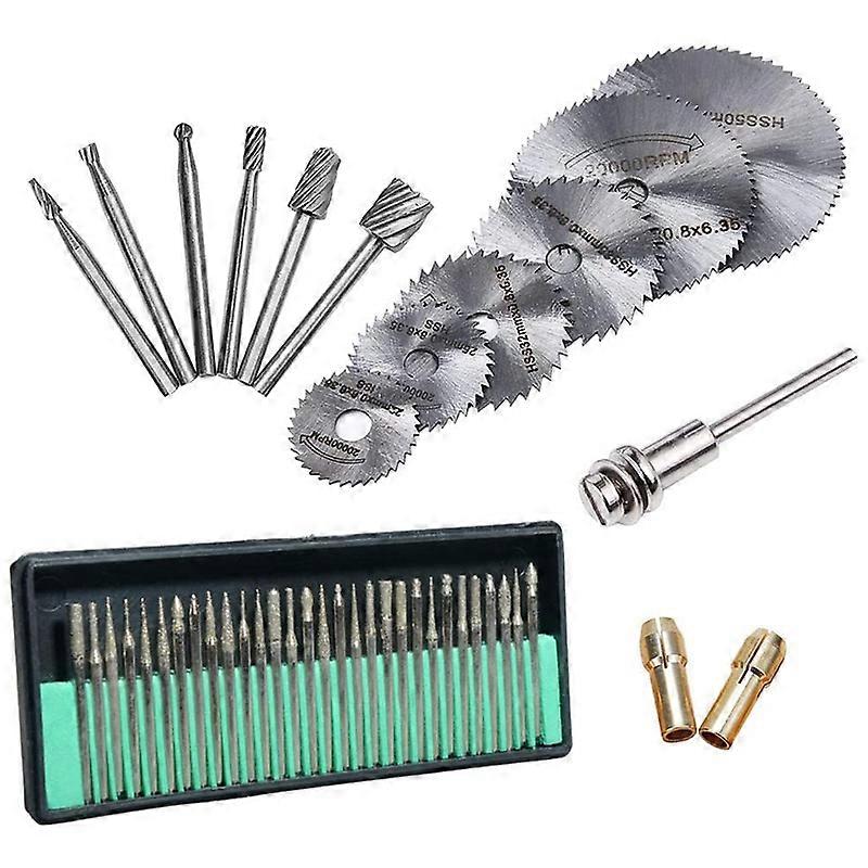 45Pcs Diamond Engraving Accessories Set Routing Bit Circular Saw Blade Diamond Burr Bits for Attach