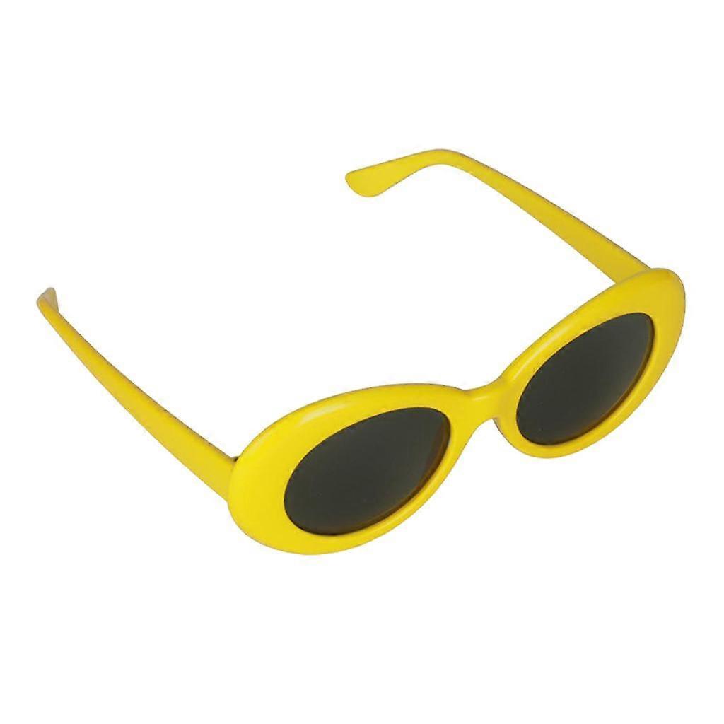 Retro Clout Goggles Gafas Oval Bold Mod Thick Frame Sunglasses Yellow