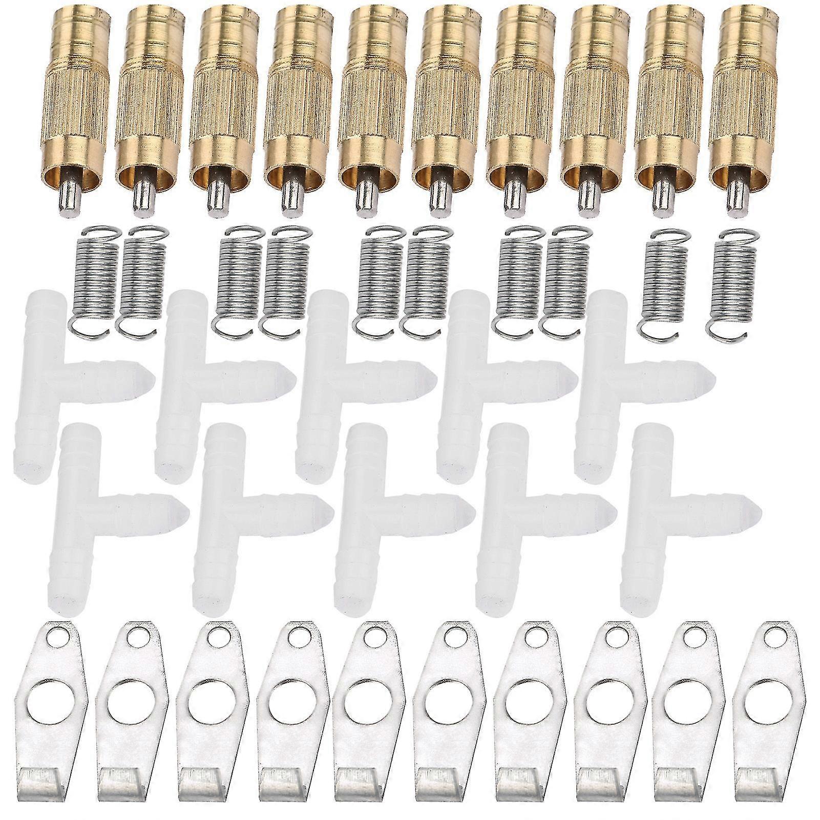 10pcs/ Set Stainless Steel Automatic Nipple Waterer for Rabbit Rat Ferrets(Round)