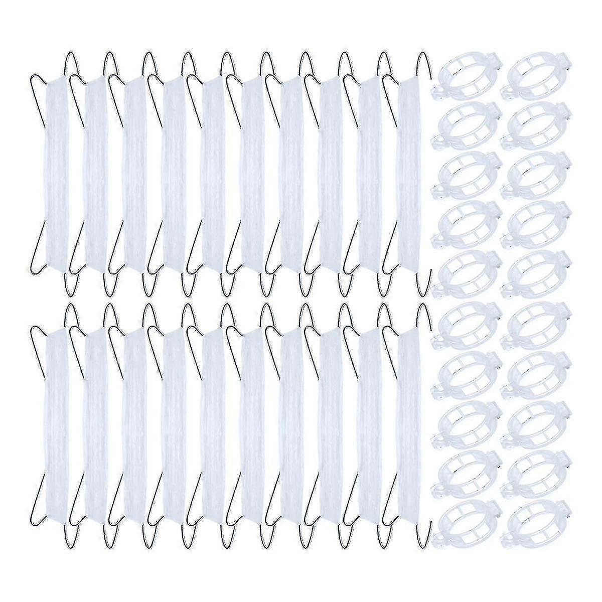 40pcs Tomato Hooks with String, Tomato Support Hooks, Tomato Holder Hooks & Plant Support Clips wit