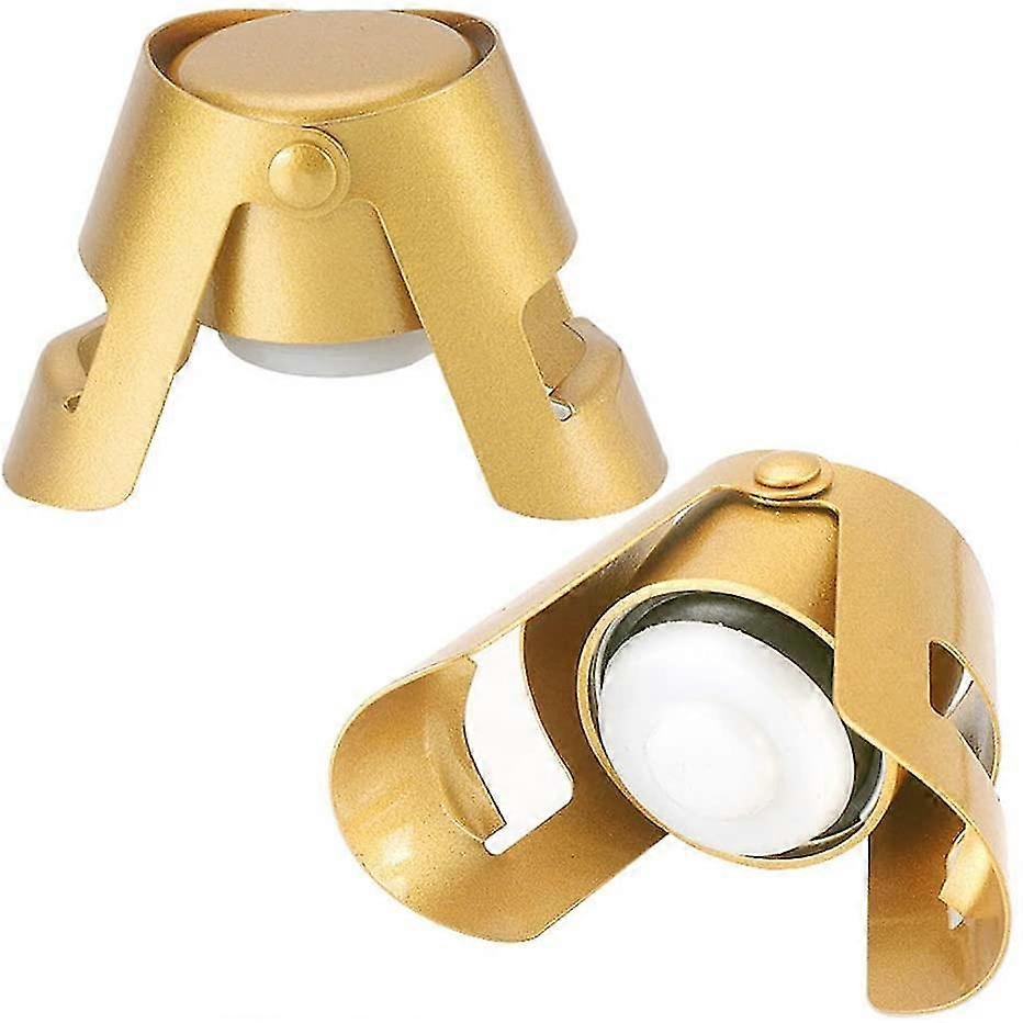 2 Adet Şampanya Durdurucu. Altın Paslanmaz Çelik Vakum Mühürlü Şarap Prosecco