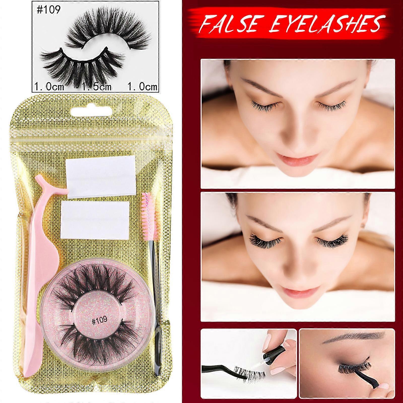 False Eyelashes Individual Self-adhesive False Eyelashes Without Glue Self-adhesive Eyelashes Quick-adhesive Double Glue Eyelashes With Eyelash Curler