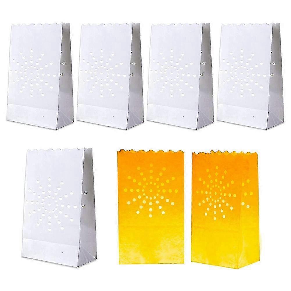 50 PCS blanc luminaire sacs, sacs de bougie ignifuges, luminaires de conception de soleil pour mariage, fête