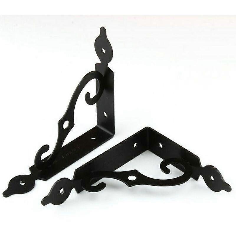 XHX Shape Iron Wall Shelf Bracket Triangular Shelf Bracket 140*110mm Carport Bracket & Fixing 4pcsthe black