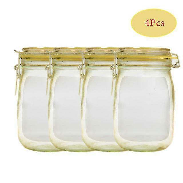 Reusable Mason Jar Bottles Bags Nuts Candy Cookies Bag Waterproof Seal Fresh Food Storage Bag Snacks Sandwich Zip Lock Bags