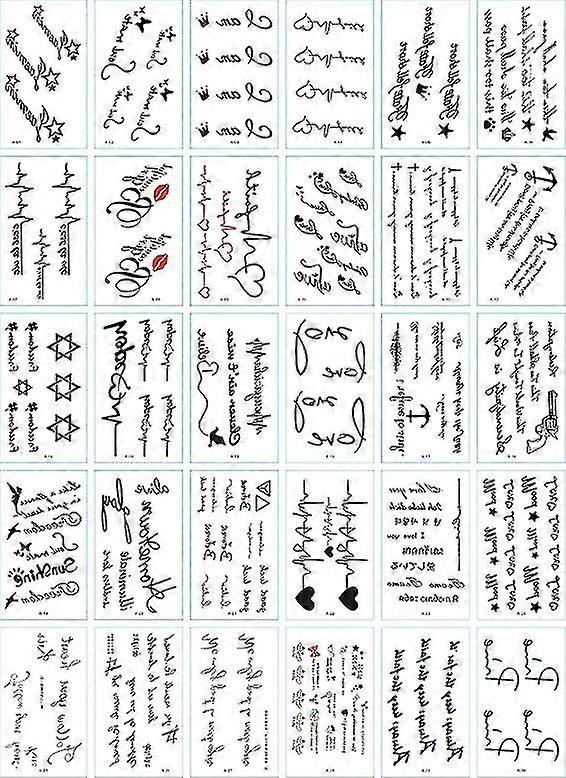 30 stk ord tatoveringer krageben tatoveringer jenter midlertidige tatoveringer for kvinner