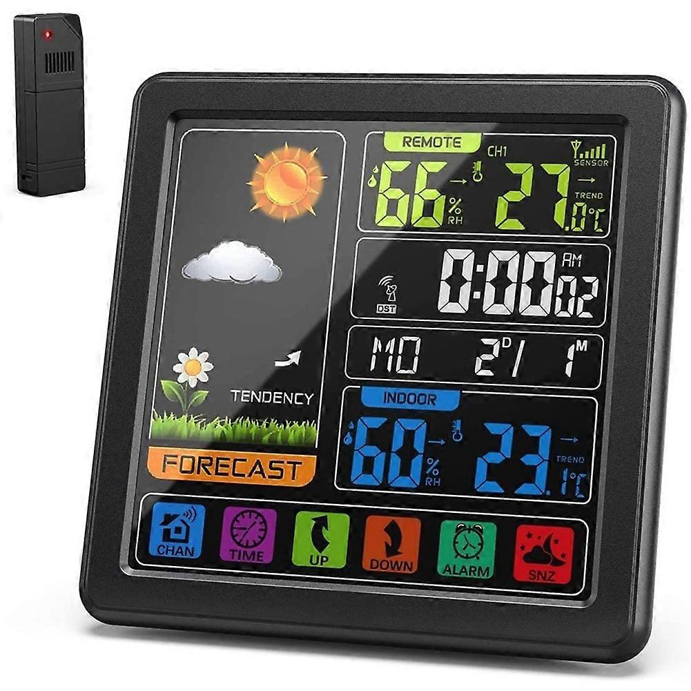 Weather Stations Thermometer Hygrometer Sensor Digital Monitor Full Touchscreen Wireless Weather Cl