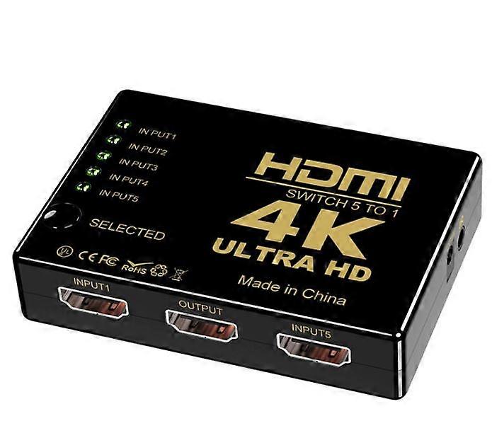 HDMI المحول 5 في 1 خارج، HDMI HD محول الفيديو مع جهاز التحكم عن بعد، ودعم 4K30Hz