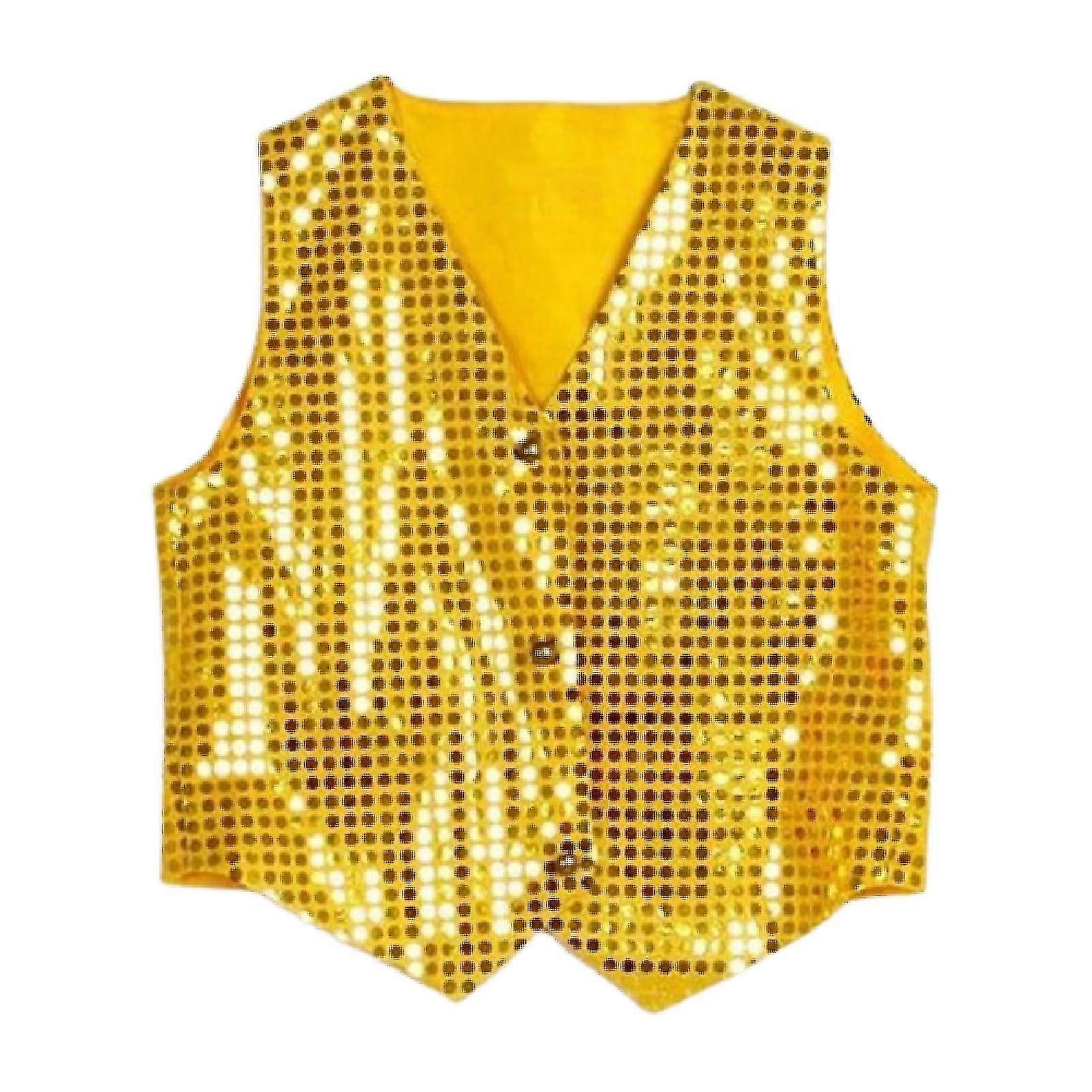 Costume Vest Glitter Unisex Colorful Kids Sleeveless Sequin Vest For Party