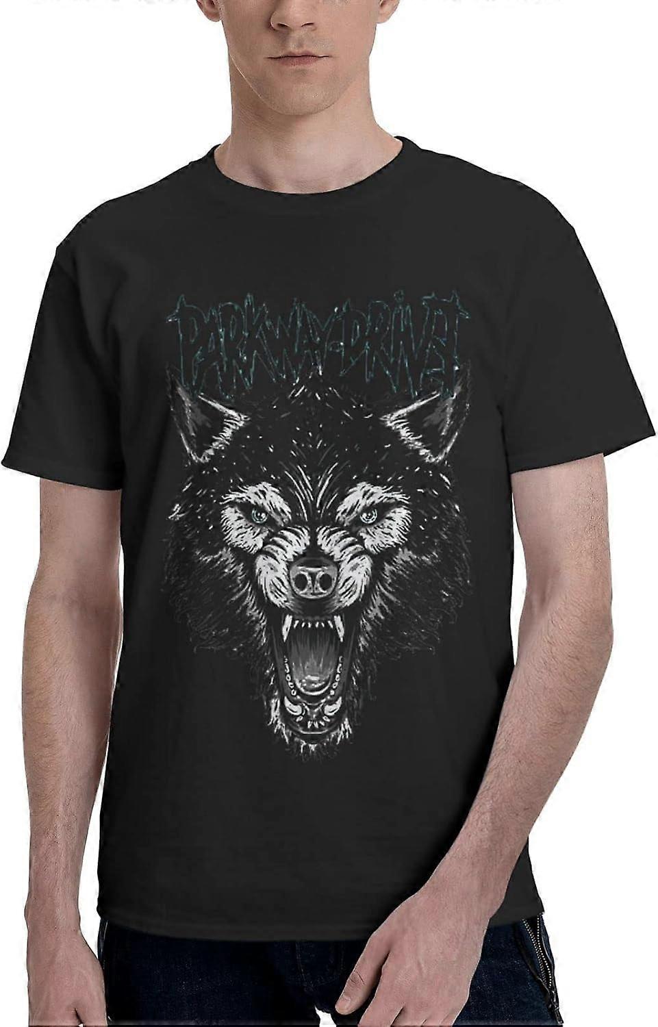 Comodo Cotone Classico Girocollo Moda Manica Corta Magliette Uomo Nero