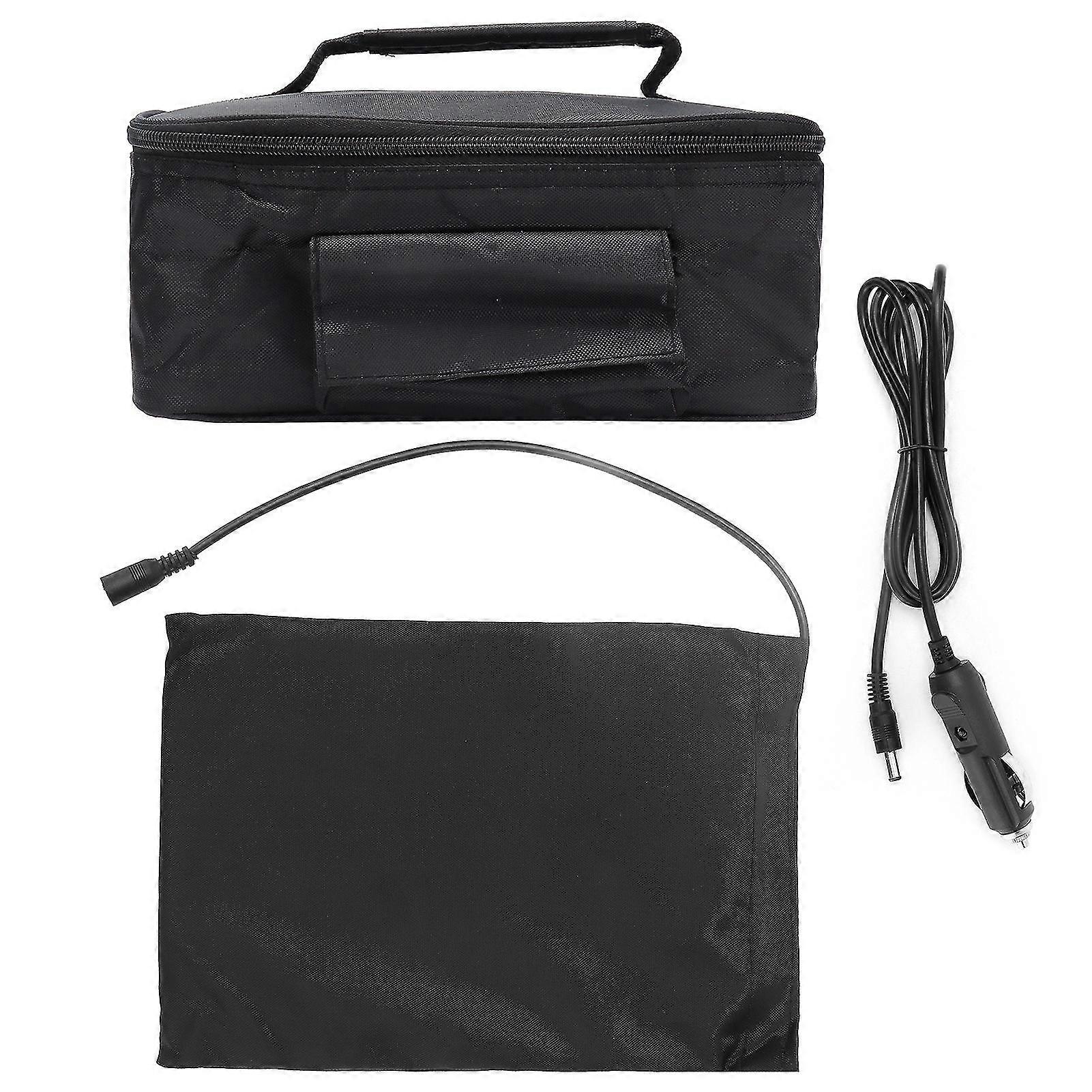 Bärbar minibil mikrovågsugn 12v elektrisk ugn Snabb uppvärmning picknicklåda för resor Camping Mat Matlagning Svart