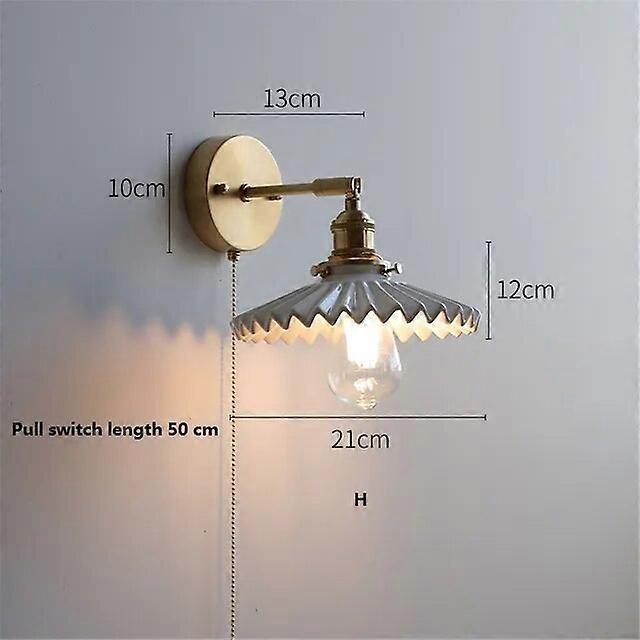 Nordic Home Decoração de cabeceira de cerâmica Luz de parede LED com interruptor de tração ajustar lâmpadas para sala de estar quarto arandela lâmpada Luminária