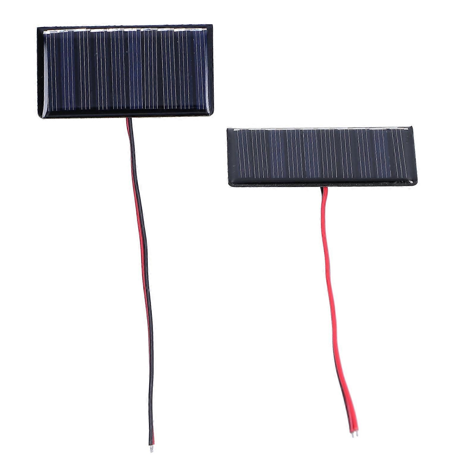 Solar Panel Module 2Pcs Polysilicon Micro Mini Glue Power Cells 68x36mm 0.3W 5V
