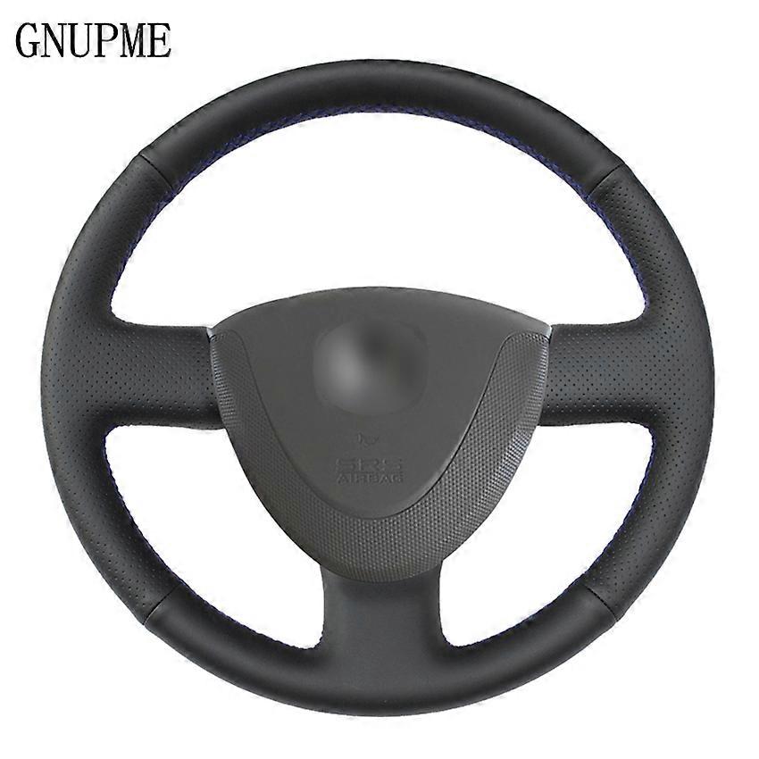 DIY Customized Name Black Artificial Leather Car Steering Wheel Covers for Honda City 2002-2008 Fit Jazz 2001-2007
