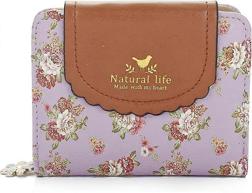 Floral Double-Sided Women's Wallet - Stylish and Spacious with Multiple Card Slots and Zipper Pocket