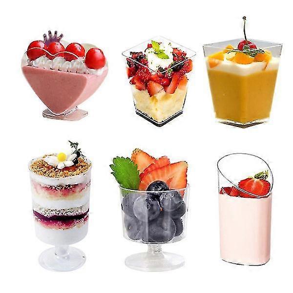 20 Plastic Mousse Dessert Cups