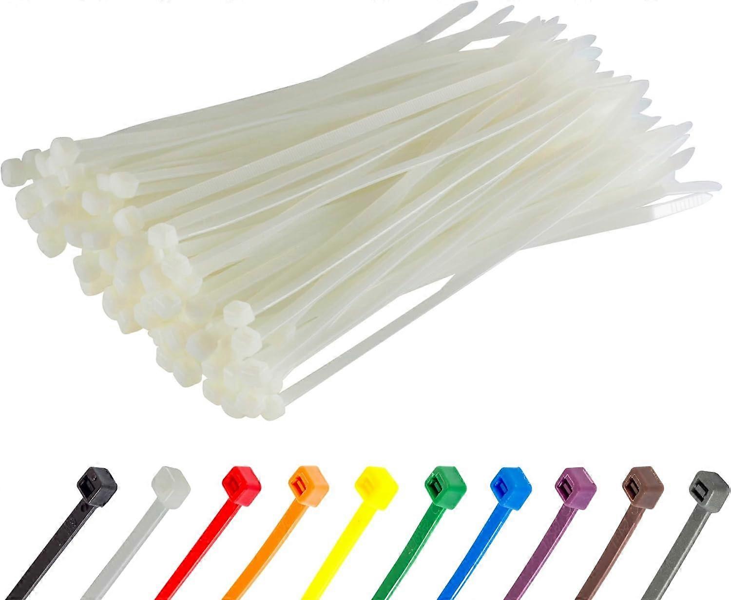 Pack of 100 Pieces Nylon Hose Clamp - 200 mm x 4 mm UV Resistant Cable Tie - Cable Ties