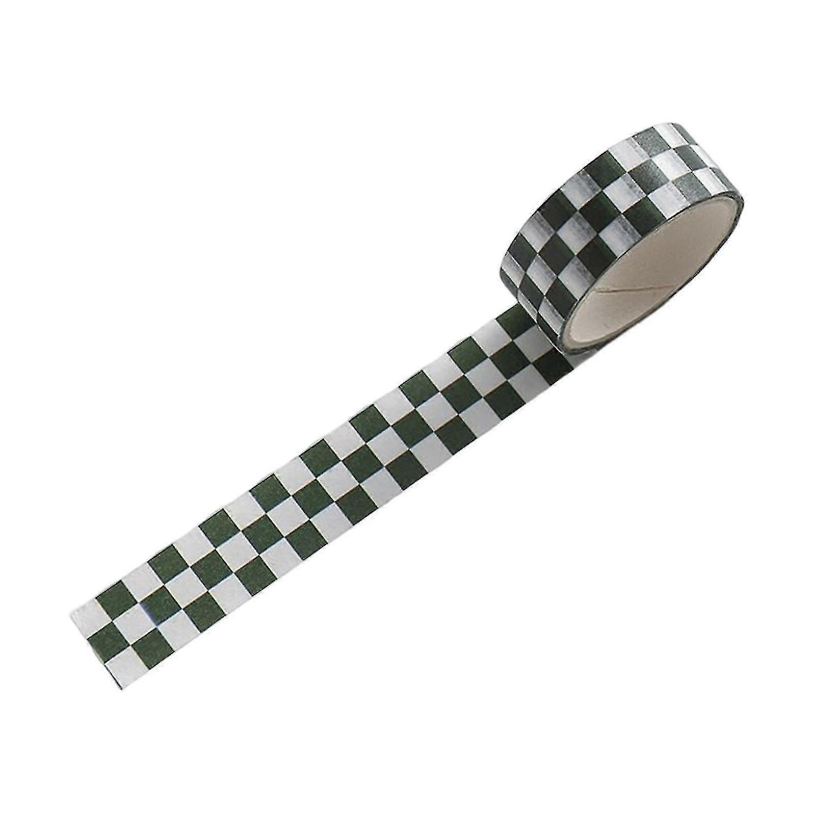 1 Roll Washi Tape Sticky Adhesive Clear Print Removable Fade-resistant Scrapbooking Washi Checkerboard Pattern Paper Tape For Kids