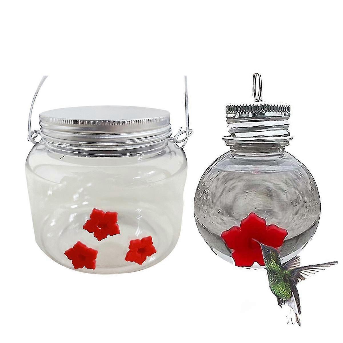 2pack Jar With 3 Ports,bird Feeders For Outdoors Hanging, Portable