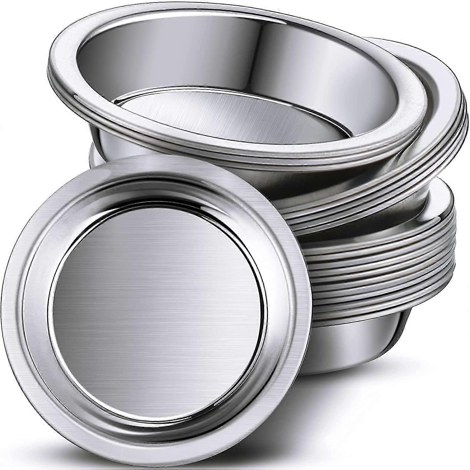 48 قطعة لوحة الطلاء مجموعة الفولاذ المقاوم للصدأ الطلاء البليت صينية الطلاء المستديرة الصغيرة للفنان الألوان المائية المعدنية