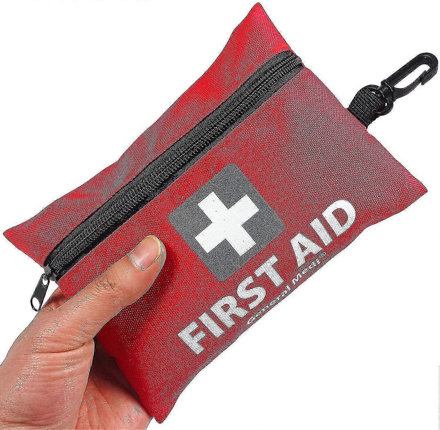 Mini First Aid Kit, 92 Pieces Small First Aid Kit - Includes Emergency Foil Blanket, Scissors For Travel, Home, Office, Vehicle, Camping, Workplace &
