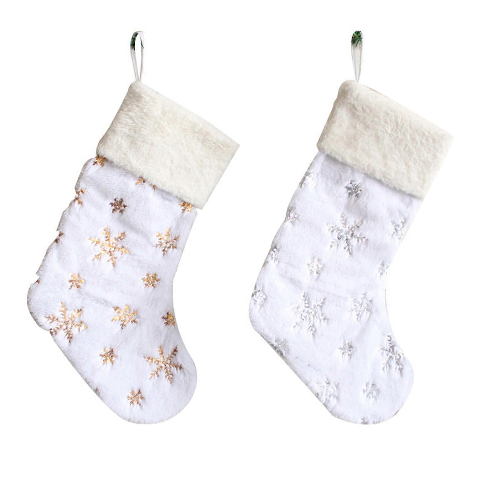 Christmas Gold Silver Snowflake Stocking Pendant 1 Pair Candy Gift Packaging