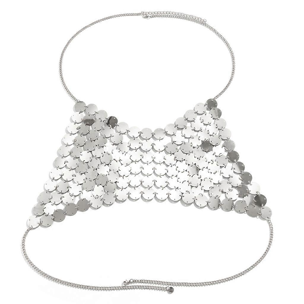 Mesh Round Body Chain Handmade Chest Chain Sexy Beach Bikini Bra Chain Harness