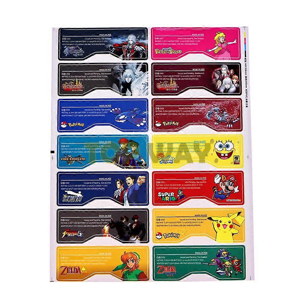 1set FOR GBA SP GBASP Custom Design for Nintendo Gameboy Advance Label Sticker For GBA/GB Console Back Tag