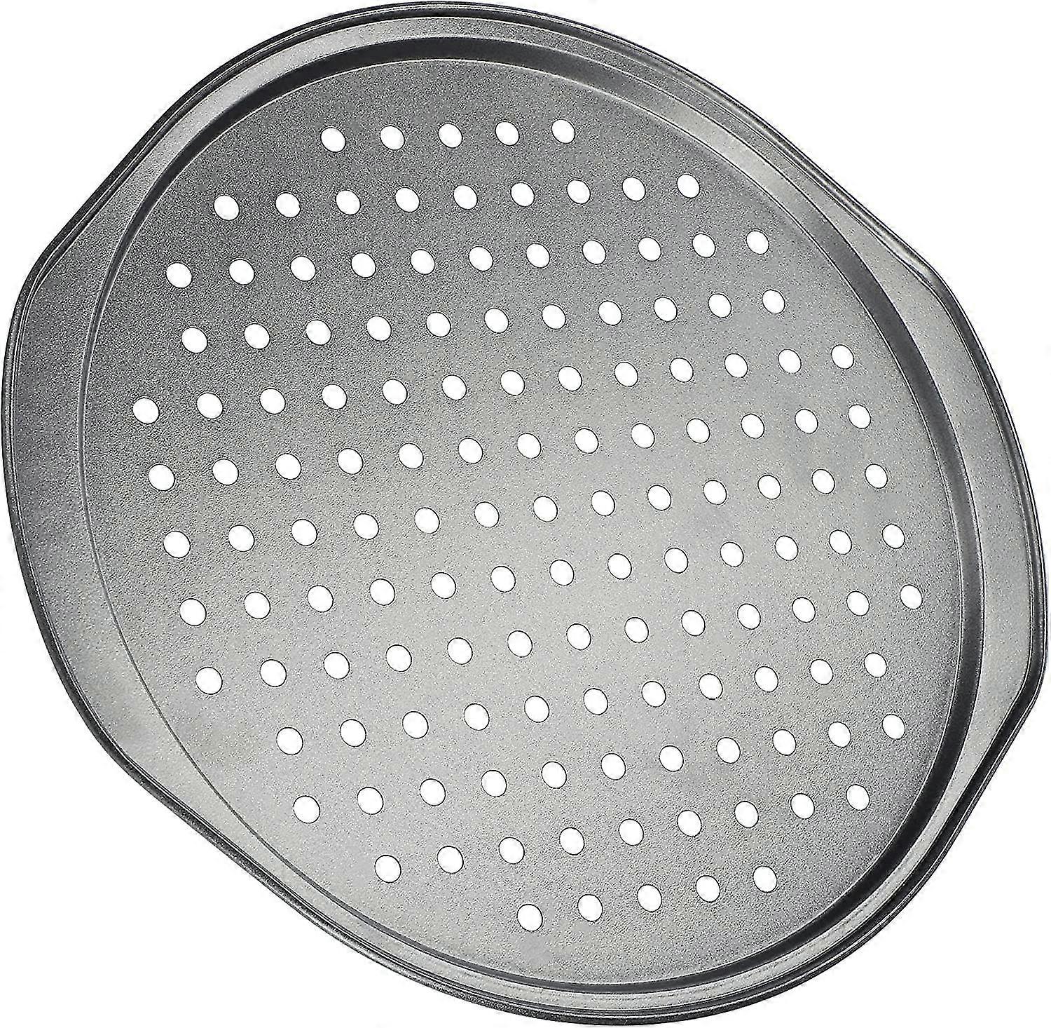 Perforated Pizza Tray, Pizza Tray With Comfortable Handles, Baking Tray, Circular Pizza Tray, Pizza Tray With Non-stick Coating ( 33 Cm)
