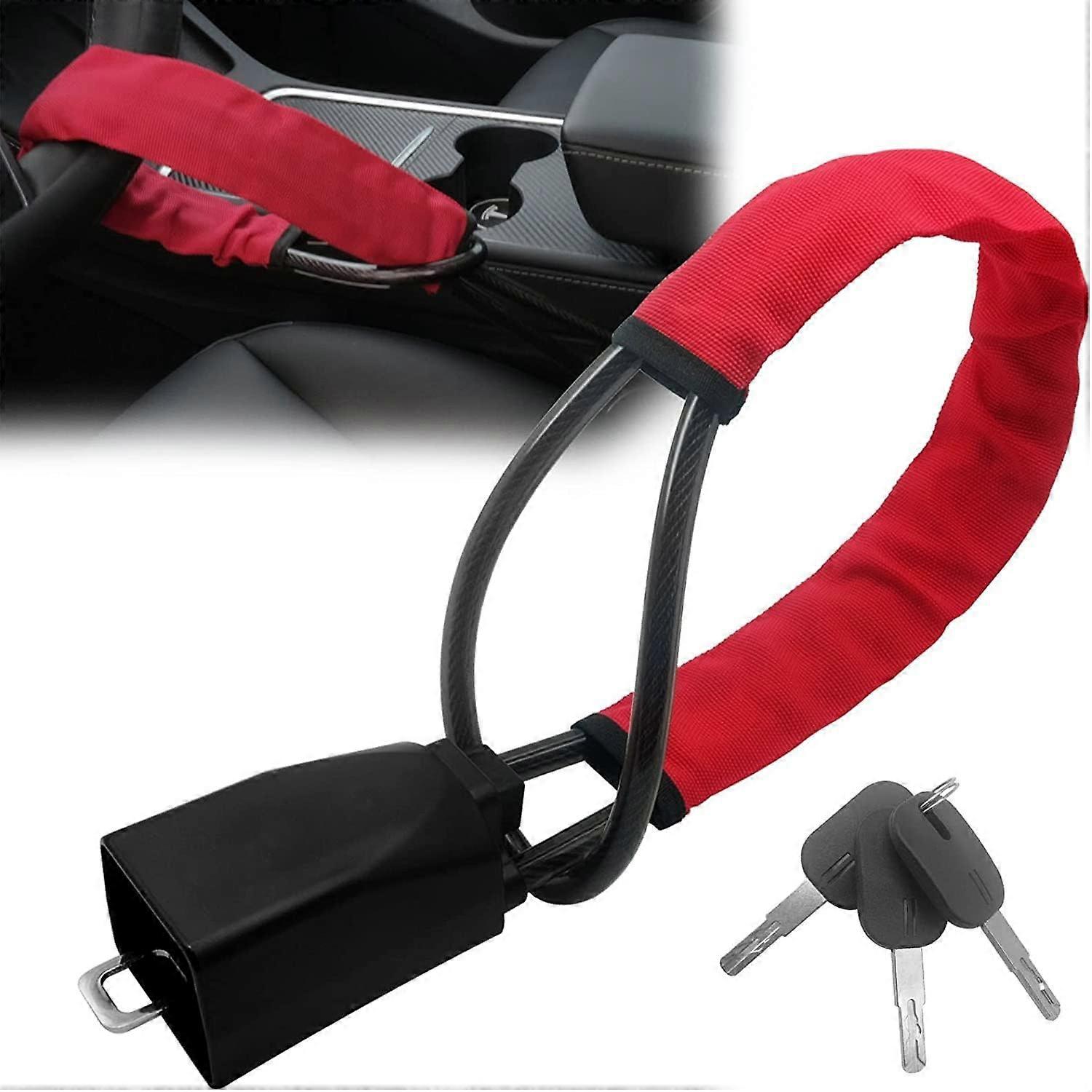 Steering Wheel Clamp, Steering Wheel Lock, Seat Belt Lock, Handbag Anti-Theft, Car Device with 3 Keys, Universal Fit, Fits Most Cars, SUV