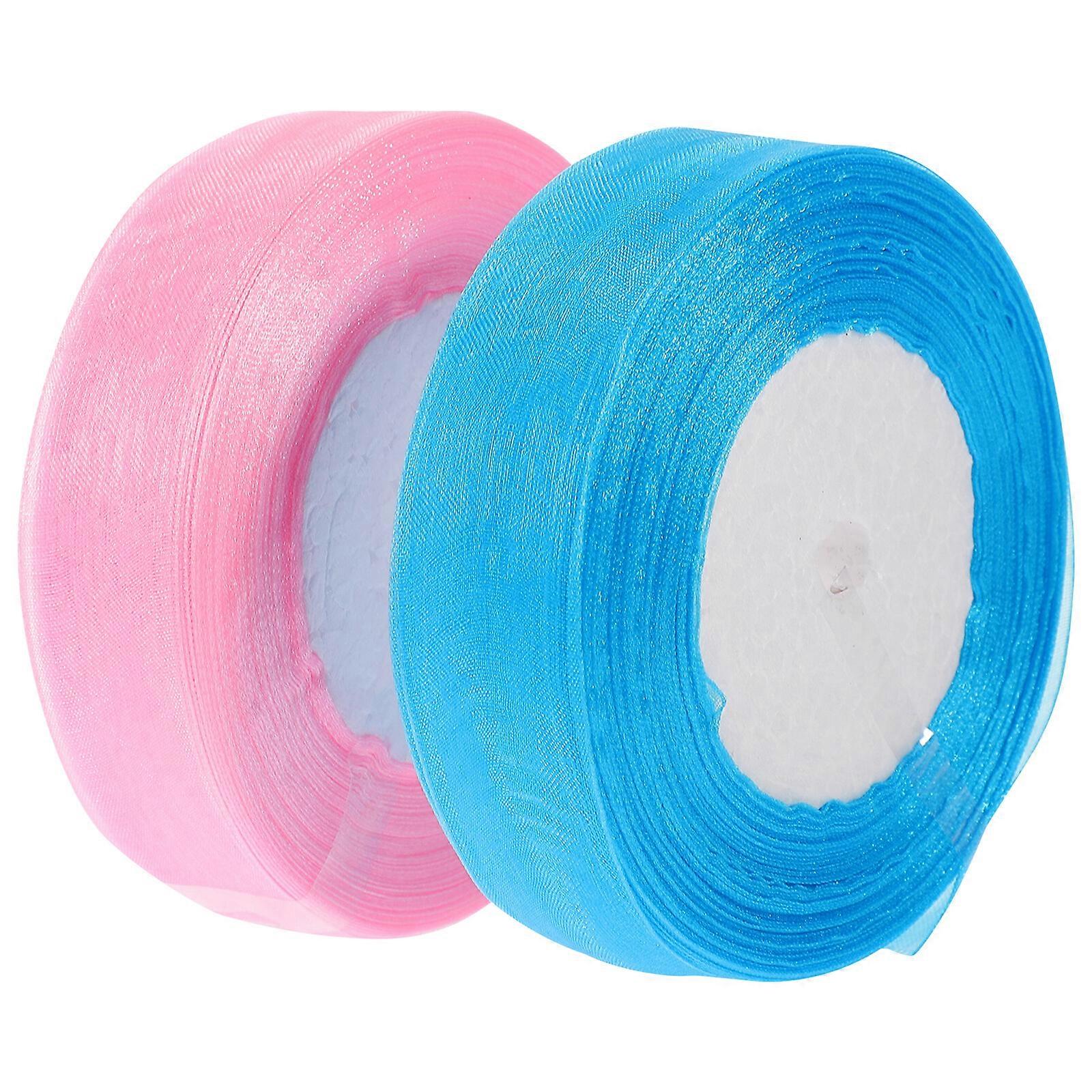 2 Rolls Cuttable Present Ribbons Craft Diy Ribbons Delicate Bow Making Ribbons