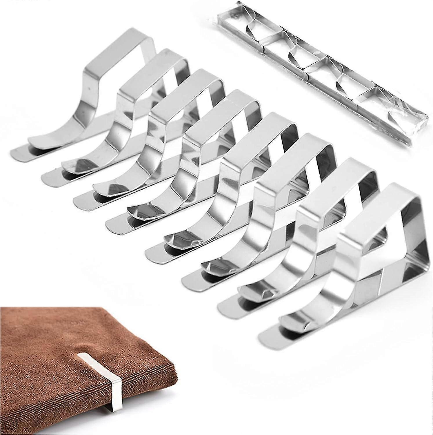 12 パック頑丈なステンレス鋼テーブルクロス クリップ: レストランの屋外ピクニック結婚式に最適なテーブルクロスカバークランプ