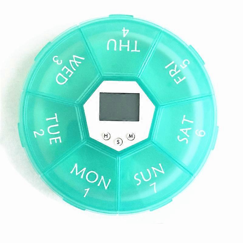 7 Grid Pill Storage Box Timing Reminder Weekly Medicine Alarm Light Container