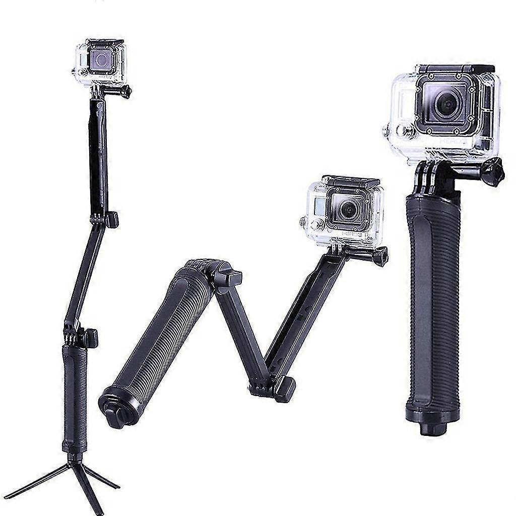 3-way Ajustable Selfie Stick Foldable Selfiestick Handheld Monopod Rod Compatible With Hero 9 8 7 5 6/yi 4k/sjcam Action Camera