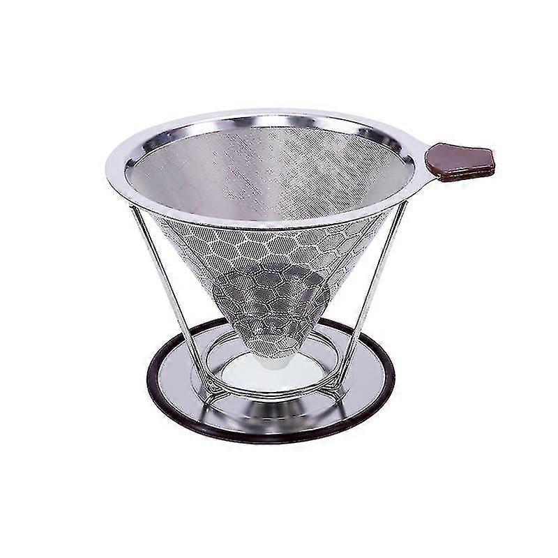 Filtro a cono di caffè in acciaio inossidabile, filtro a cono d'ape con supporto rimovibile, macchina da caffè senza carta, versare sopra la caffettiera, versare sopra riutilizzabile