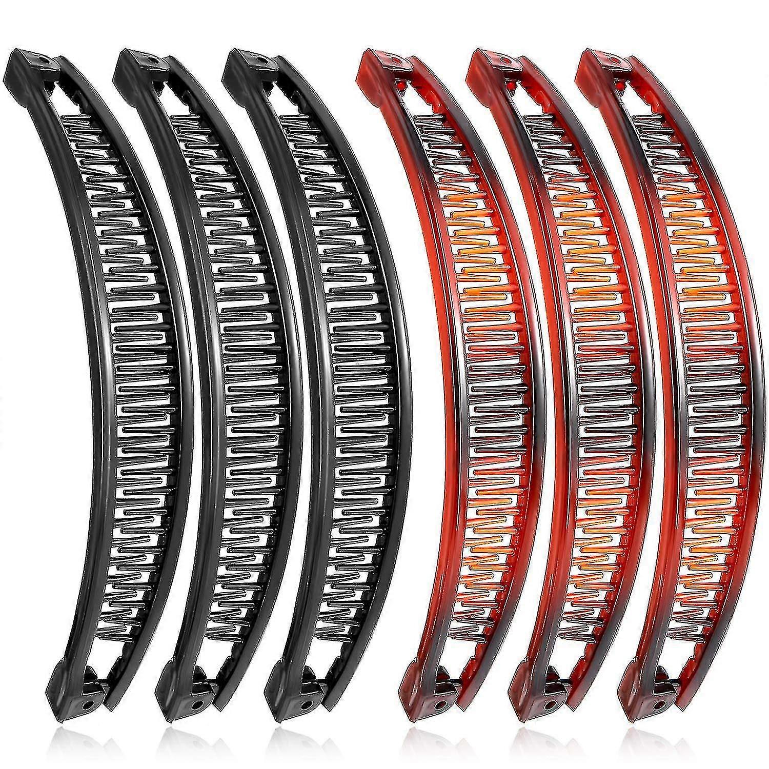 6-pack Open Combs Banana Combs Banana Clips Grip Combs Fish Hair