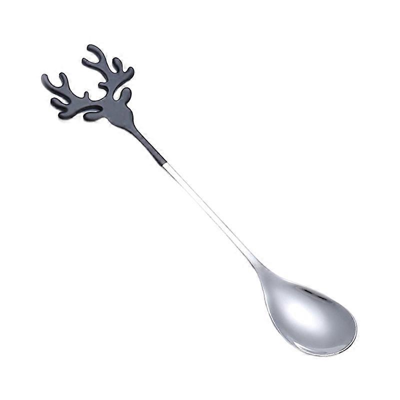 Stirring Spoon Elk Design Reusable Safe Smooth Edge BPA Free Stir Food Grade Fun Mixing Coffee Spoon for Home Qinhai