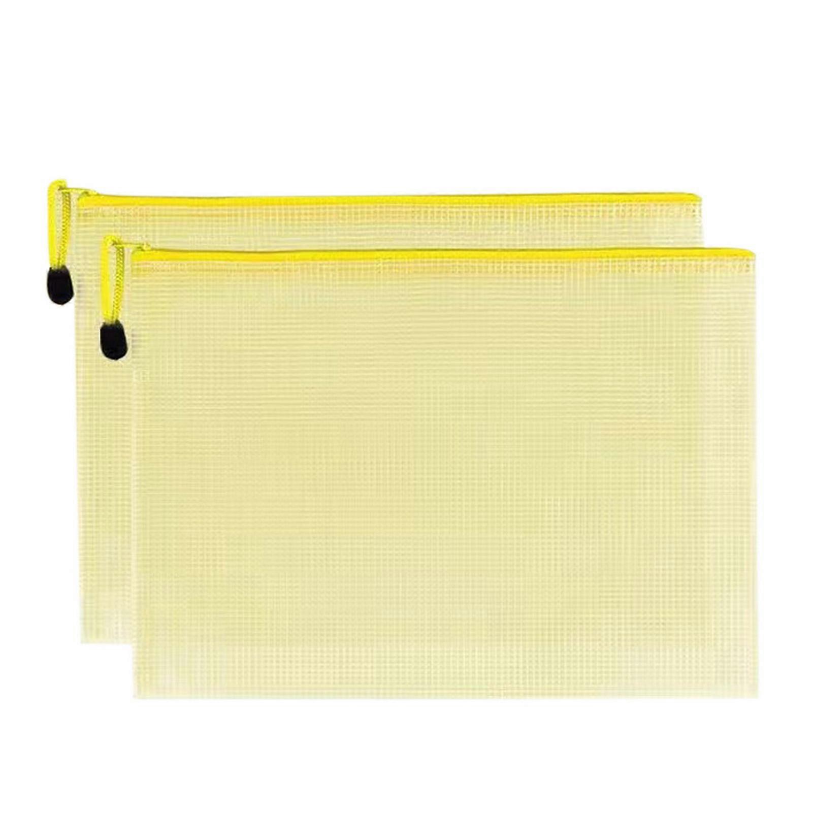 2Pcs Transparent Waterproof File Bags A4 A5 File Holder Mesh Pockets Vibrant Color Plastic Storage Bags with Handle Rope QingHai