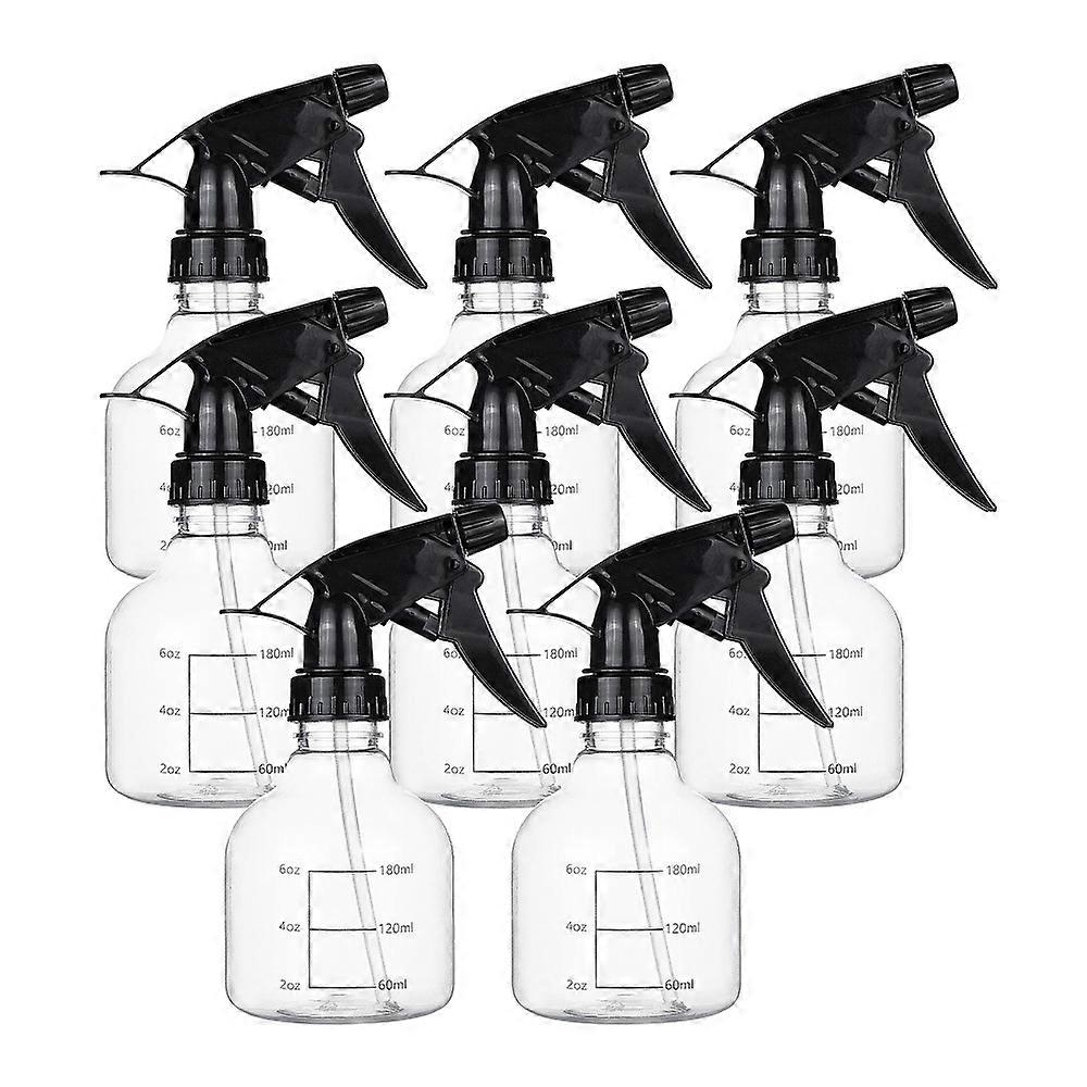 8pc 250ml Empty Plastic Spray Bottles with Black Trigger Sprayers Clear Trigger Sprayer Bottle with Adjustable Nozzle for Cleaning Gardening Plant Hai