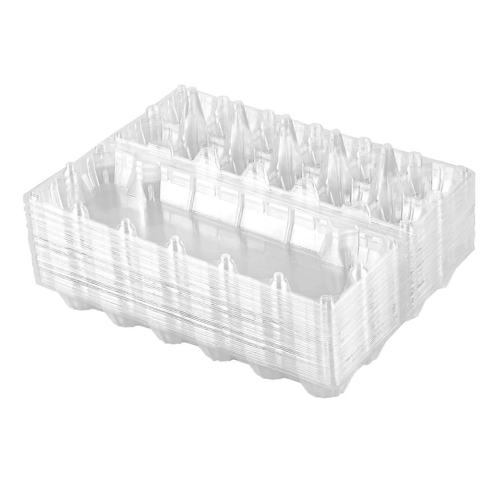24pcs Cartons d’œufs en plastique en vrac Plain Chicken Egg Tray Holder pour Family Pasture Chicken Farm Busine