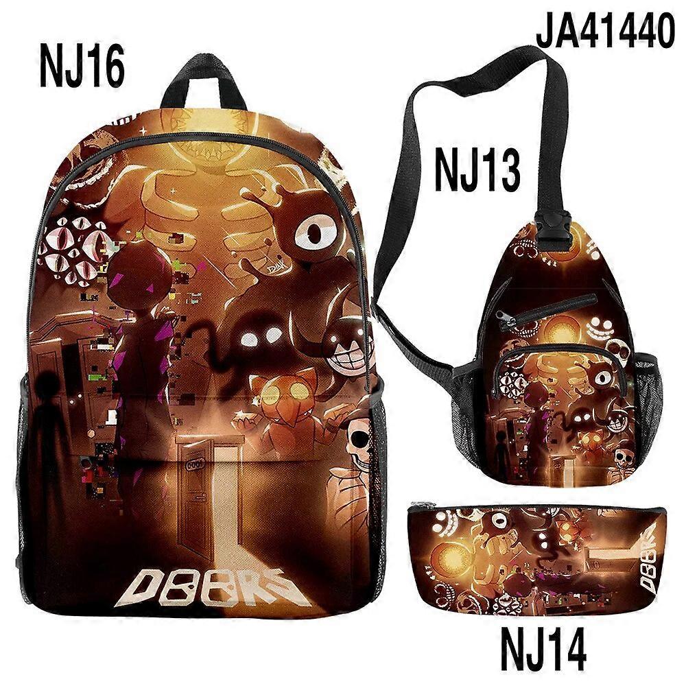 Stile aggiornato Porte Roblox Figura Fuga La Porta Zaino Zaino Matita Borsa Cartella Borsa Borsa Set Tre Pezzi Regali Per Bambini 8