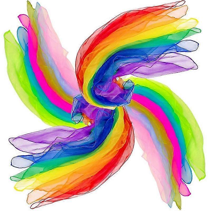 Danseskjerf, 12 farger 24 stk Sjonglering skjerf for dans Musikk Actives skjerf for småbarn Barn Movement Game