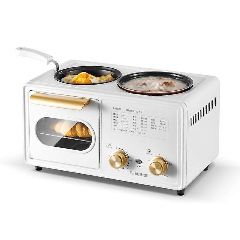 Posida 1100w 3 In 1 Breakfast Maker With Frying Pan, Toaster Oven And Boil Pot