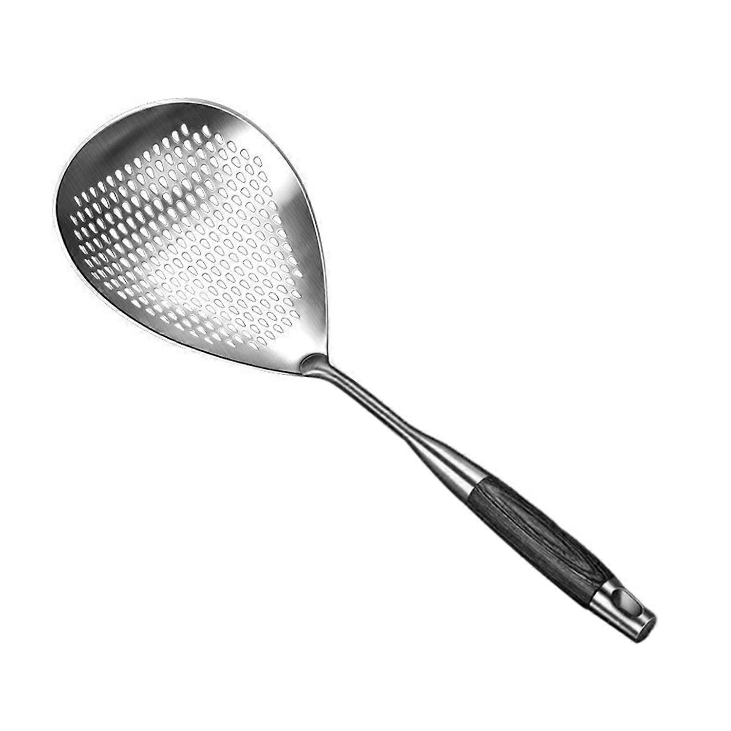 Large Slotted Spoon Set Stainless Steel Pasta Strainer Colander Ladle with Food Clip Spoon Deep
