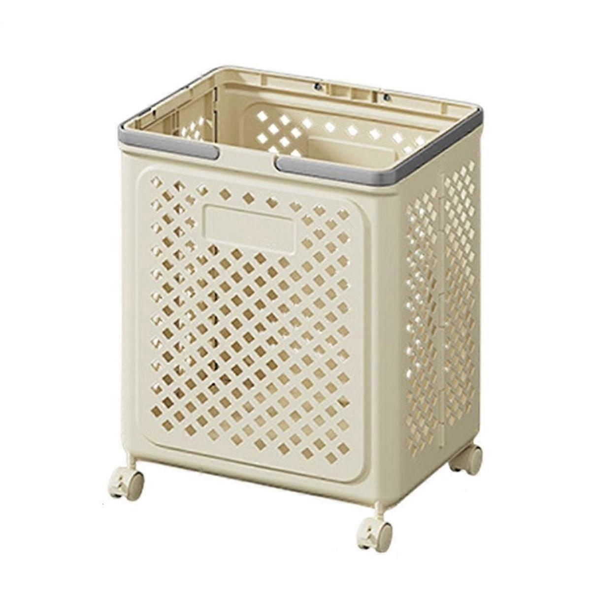 Rolling Laundry Hamper Foldable Wheeled Laundry Basket 37x48cm/14x18 Inches Large Clothes Hamper Wheeled Laundry Basket