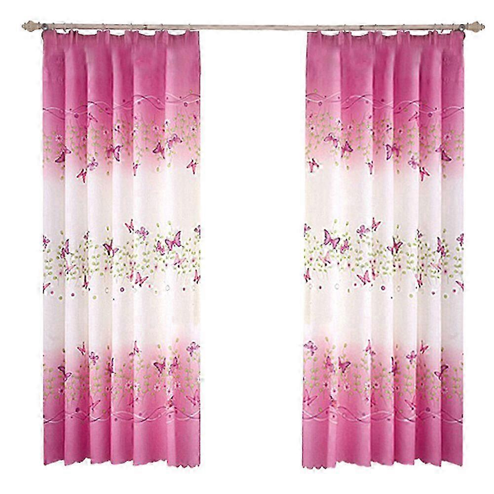 2 Pcs Butterfly Themed Nursery Curtains