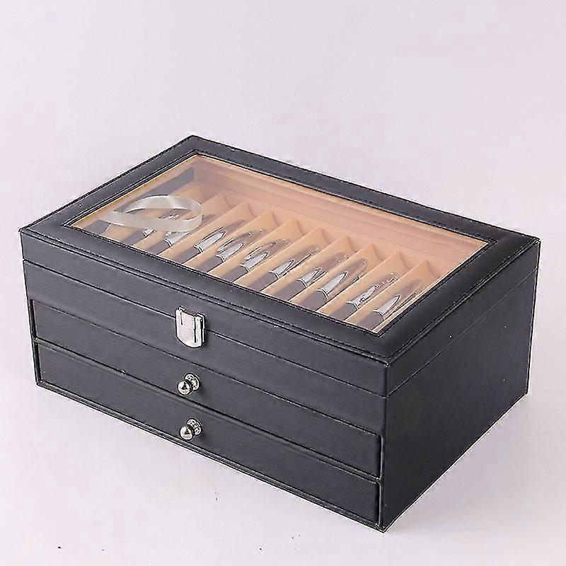 36 spor Tre Lær Fontenepenn Display Case Holder Oppbevaring Collector Box