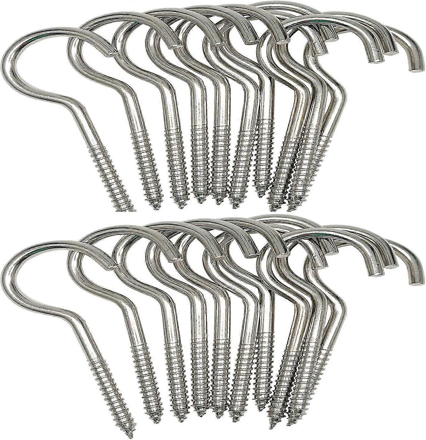 3.5 Inch Heavy Duty Large Screw Hook Ceiling Hook Cup Hook Silver 20 Pcs-XinHan