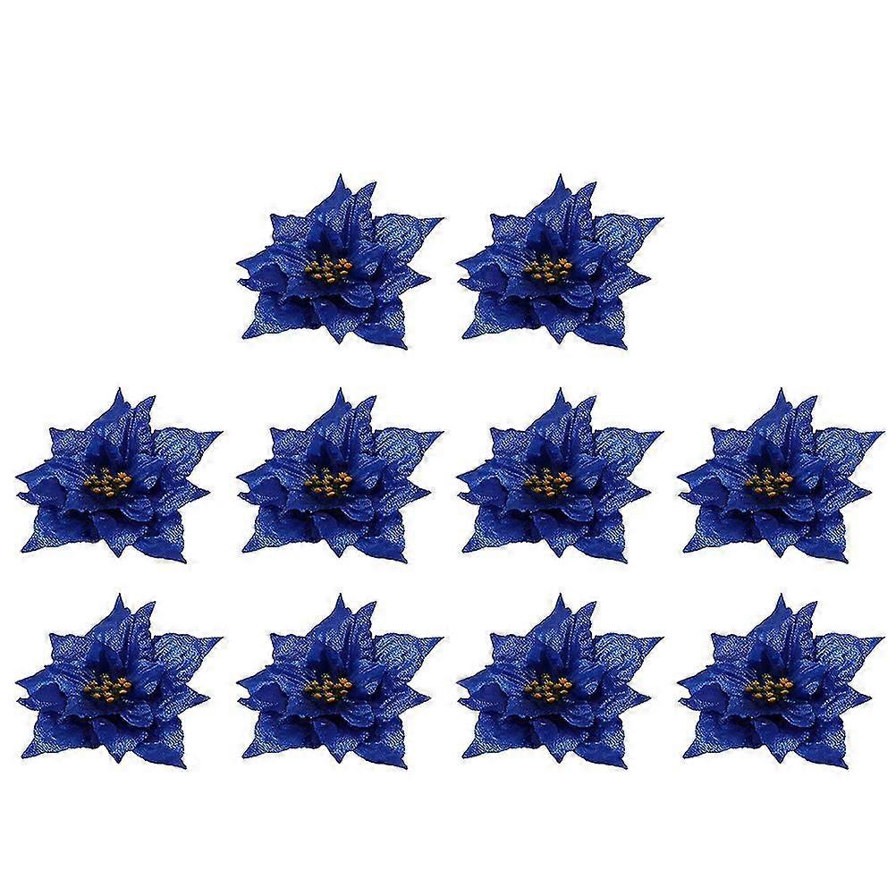 10 Adet Düğün Dekor Yapay Glitter Atatürk çiçeği Atatürk çiçeği çiçekler sahte Atatürk çiçeği Noel Ağacı Atatürk çiçeği